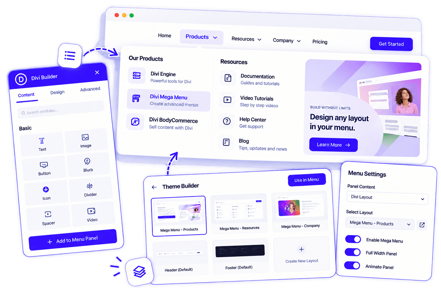 Design the dropdown like any other layout
