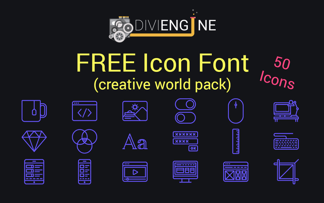 FREEBIE: Download Divi Engine Icon Font (Creative World Pack) for FREE!
