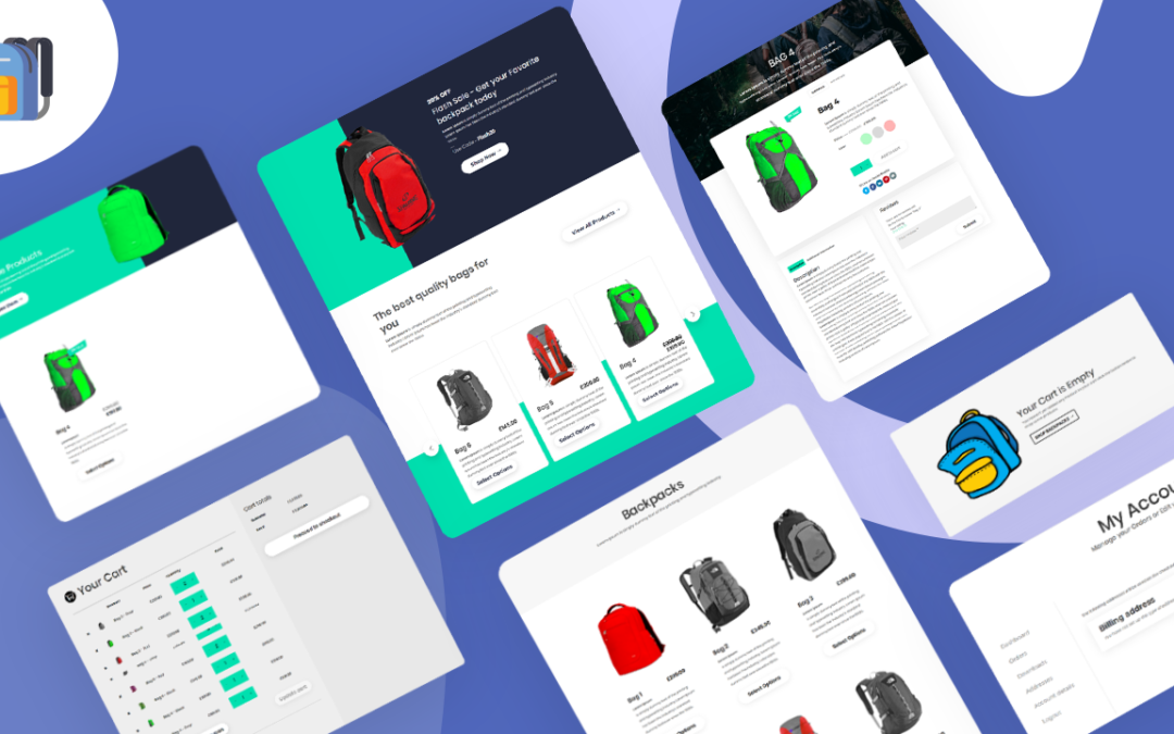 FREE Backpack shop layout pack for Divi and BodyCommerce