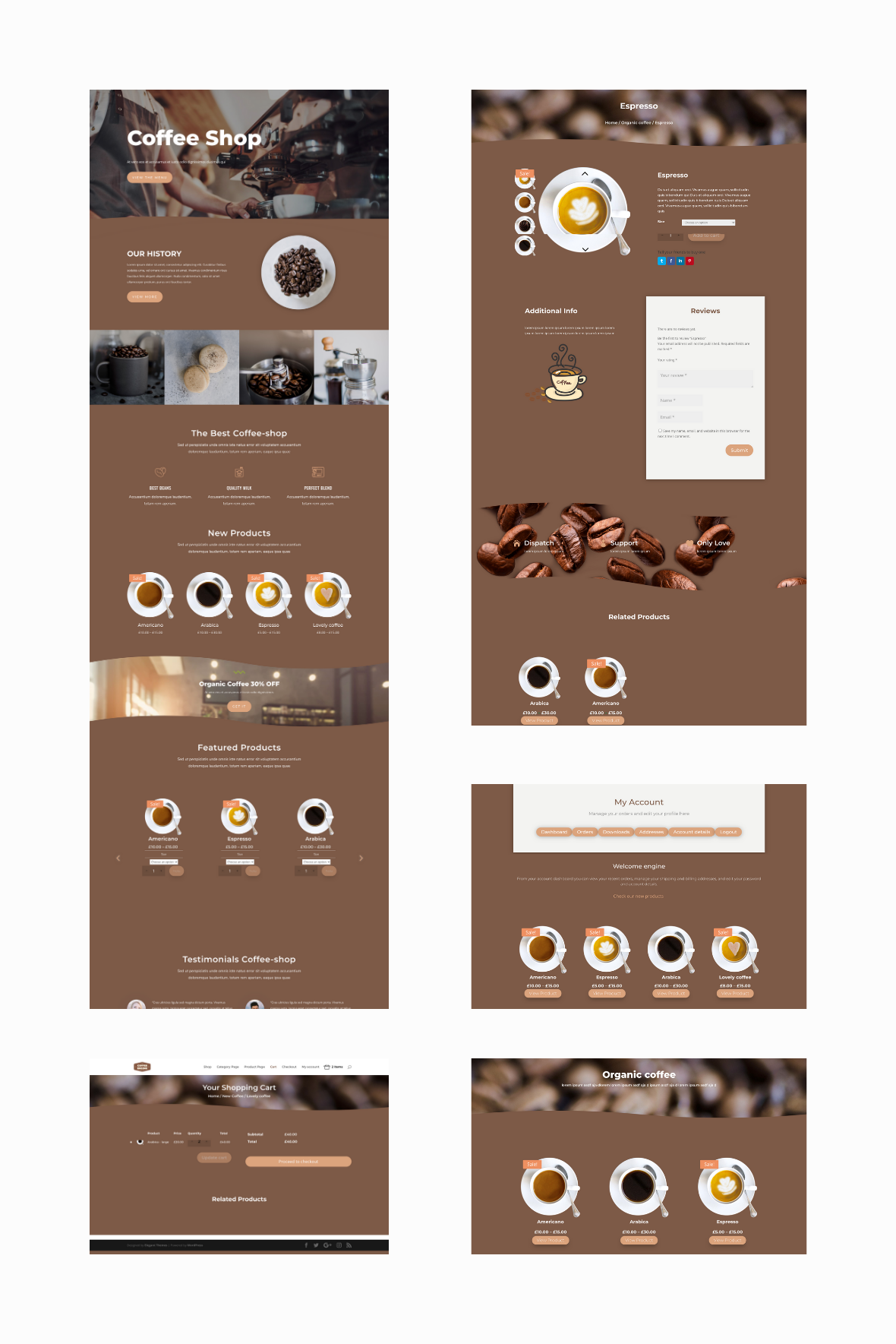 Divi Shop coffee Layout Pack