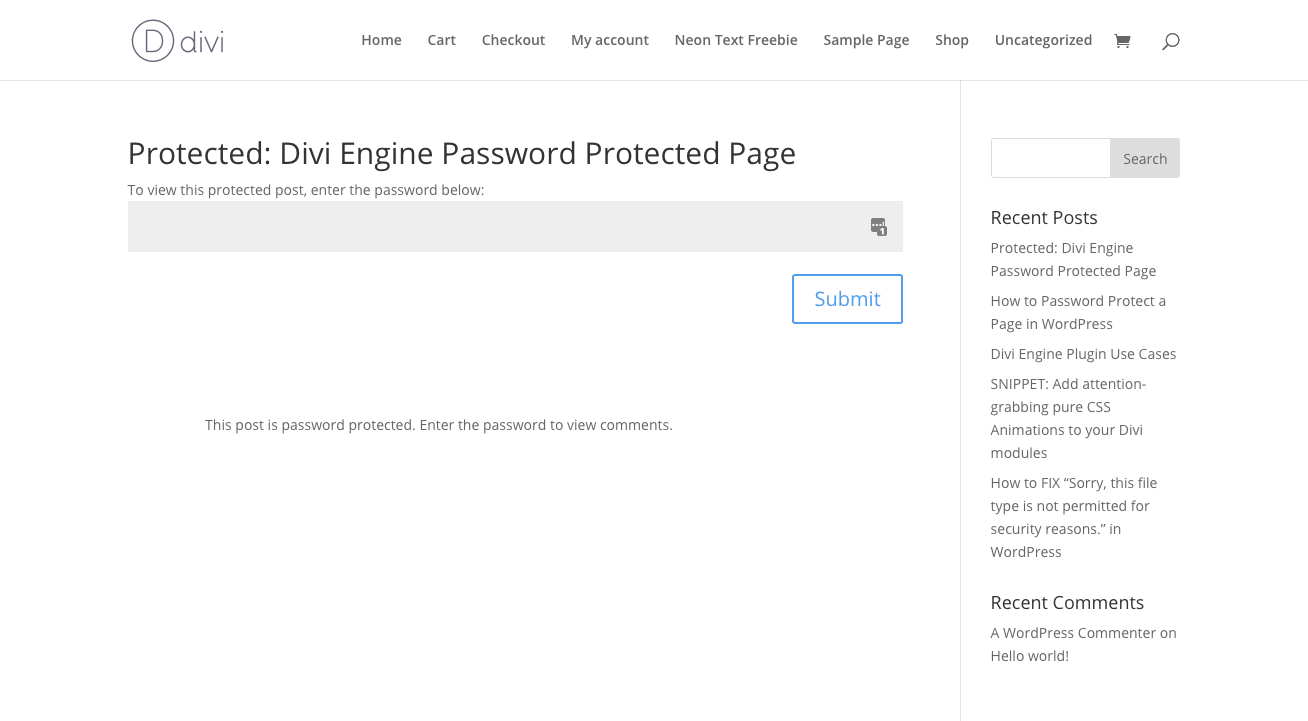 A Password Protect a WordPress Page or Post