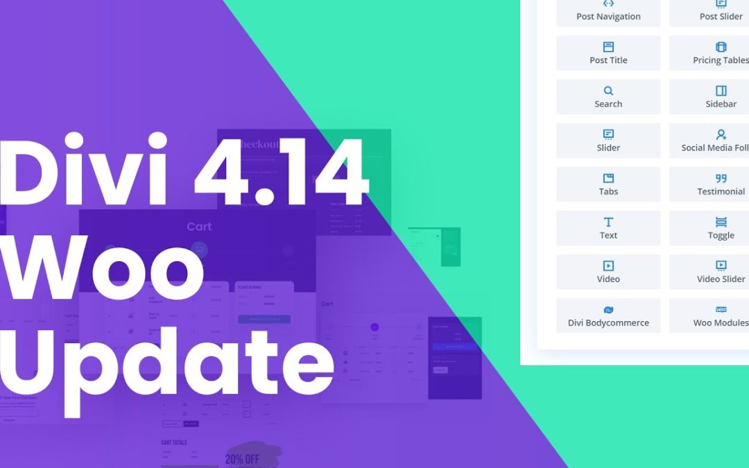 Divi 4.14 WooCommerce Update: New Modules for Cart & Checkout and then some