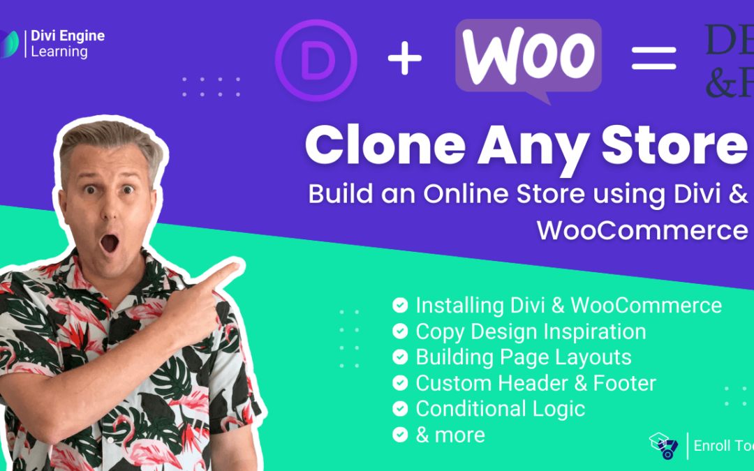 Clone any Online store with Divi and WooCommerce