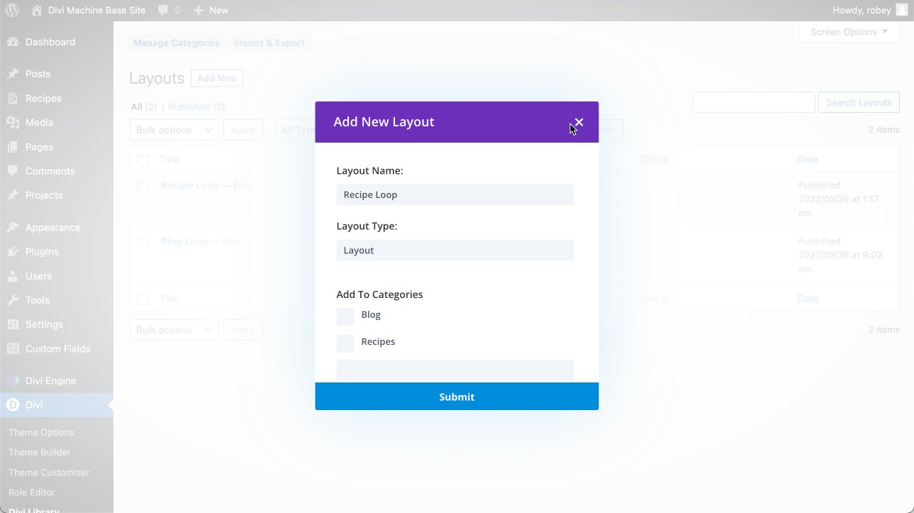 New Divi Library Layout