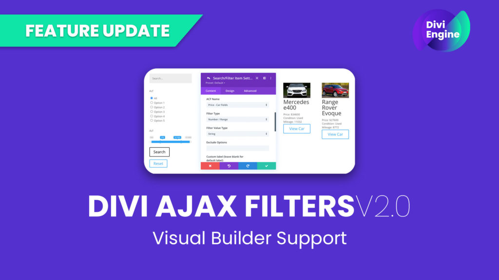 Divi Ajax Filters V2 Update