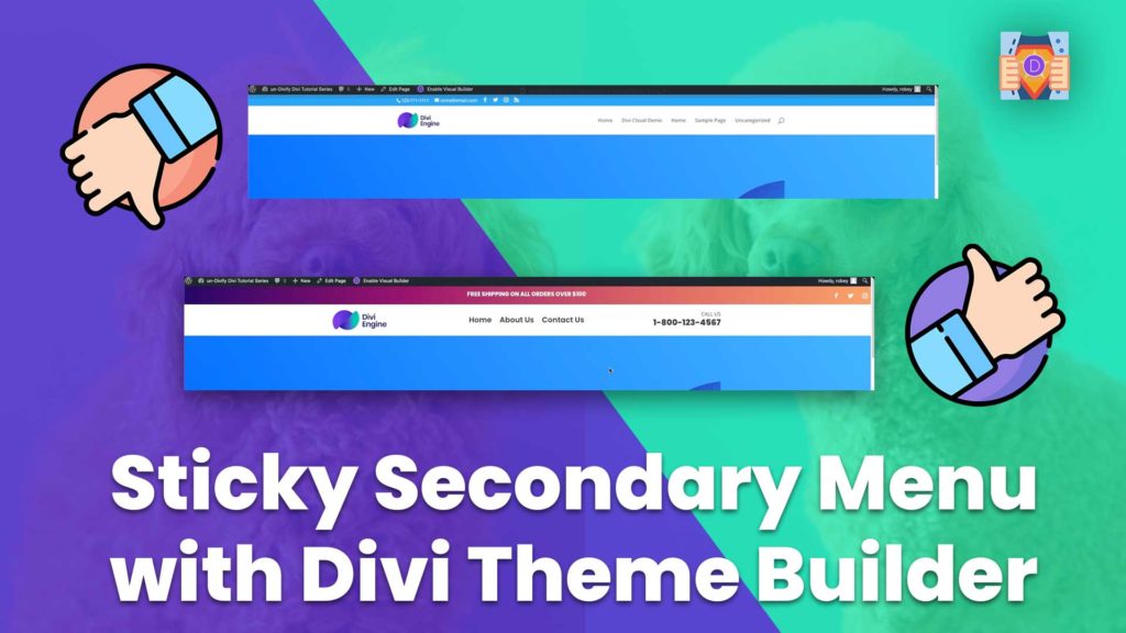 How to Add a Sticky Secondary Menu to your Global Header in Divi using the Theme Builder