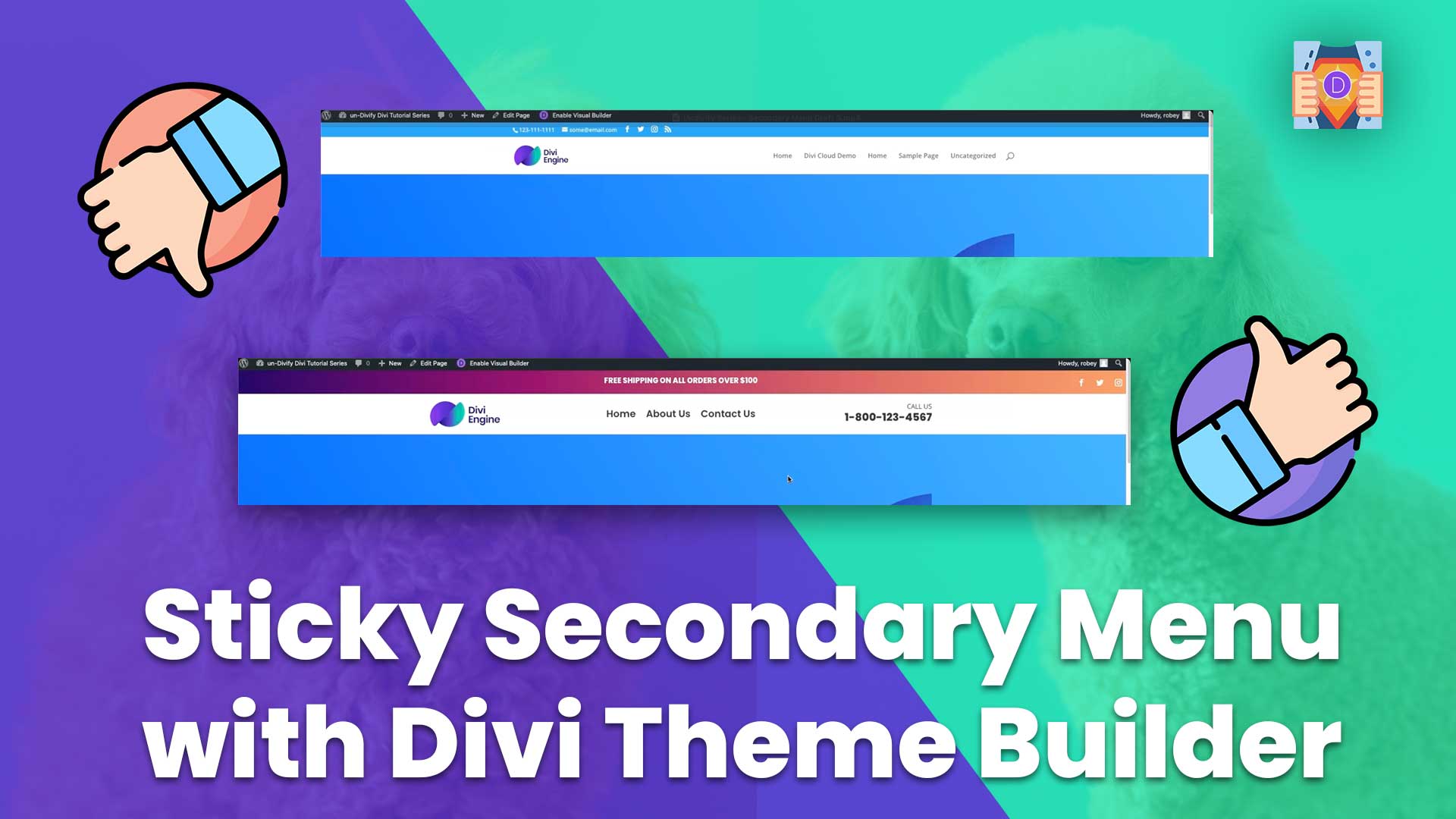 How to Add a Sticky Secondary Menu to your Global Header in Divi using the Theme Builder