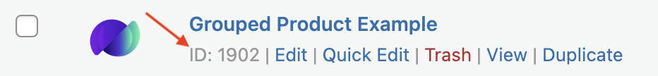 WooCommerce Grouped Product ID