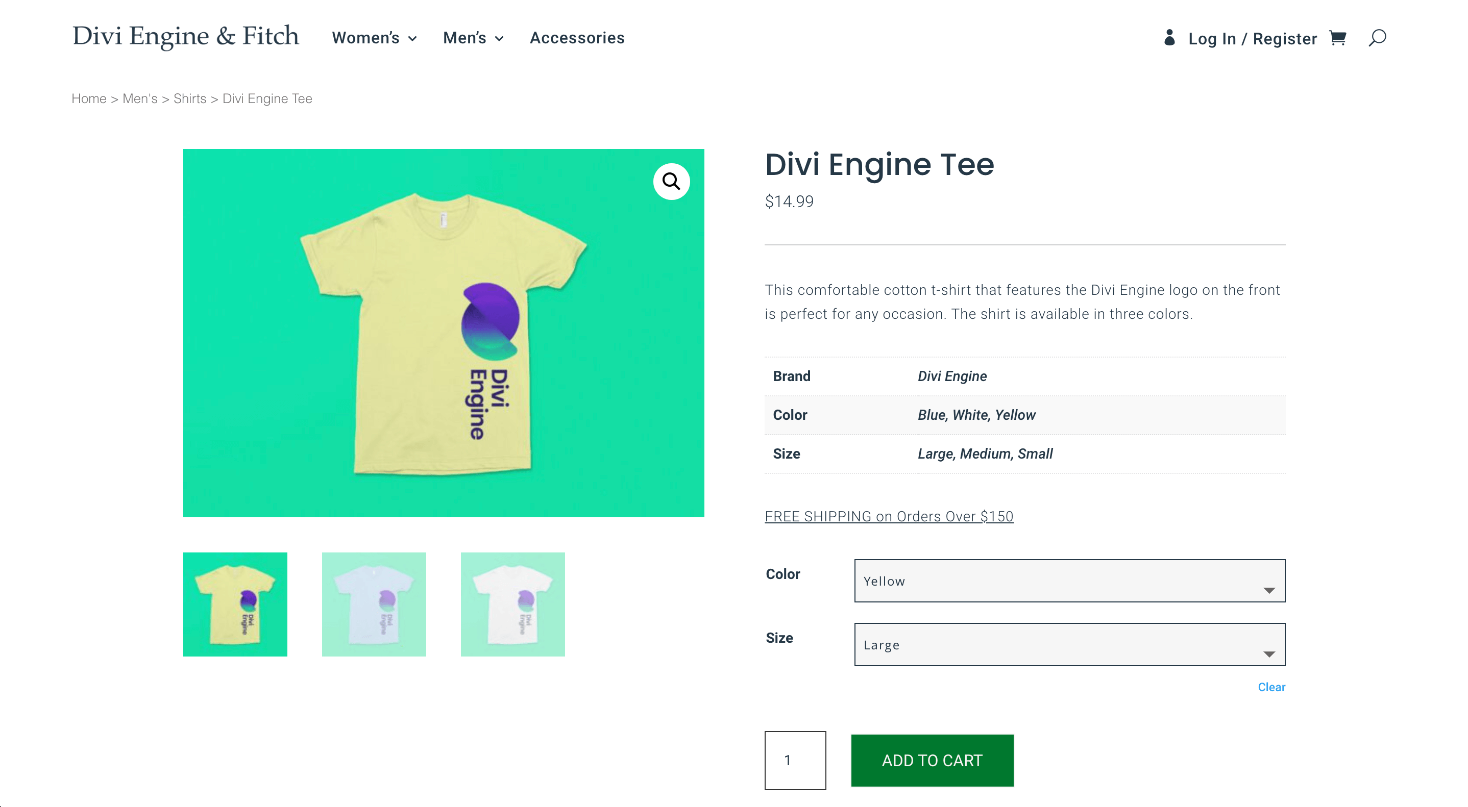 Divi WooCommerce Product Page