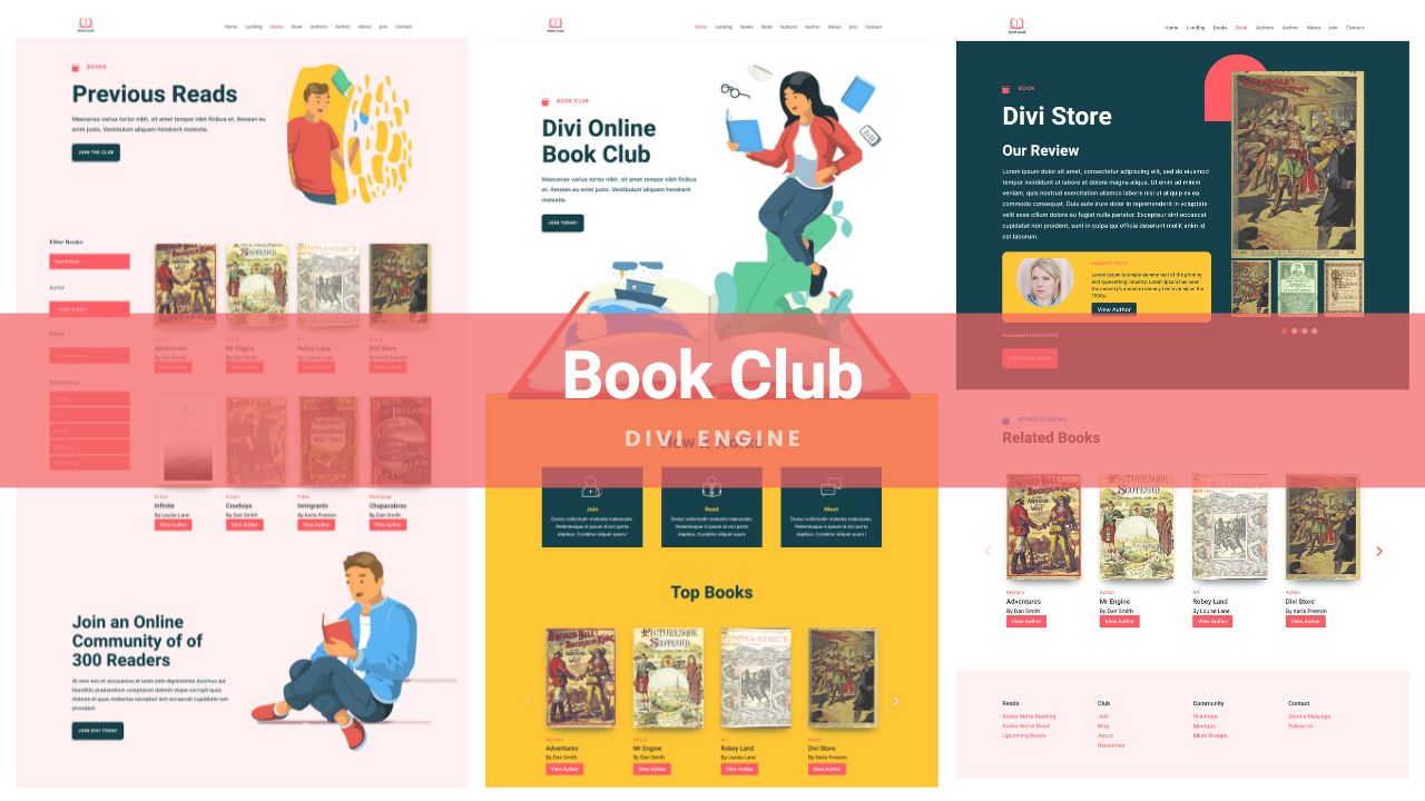 FREE Book Club Layout pack for Divi Machine