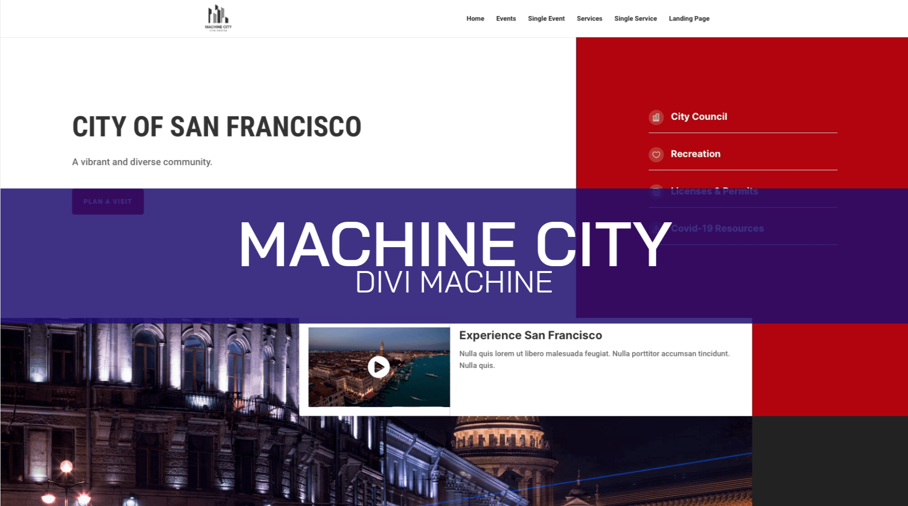FREE City Layout pack for Divi Machine