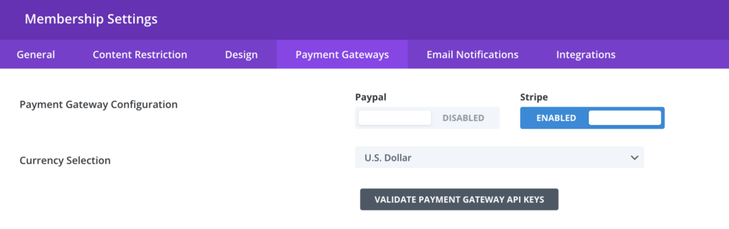 Divi Membership Payment Gateways