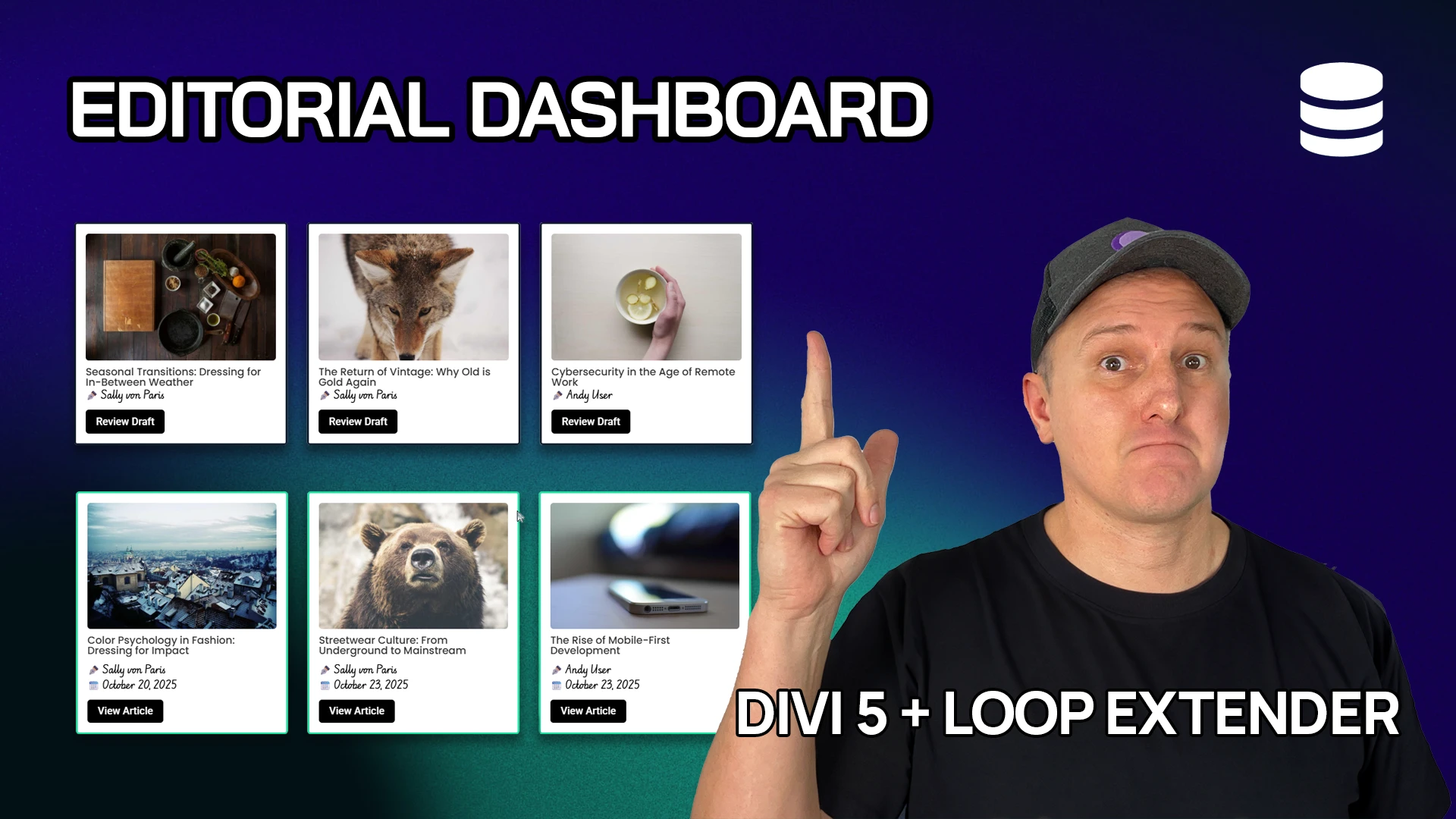 How to build an editorial dashboard in Divi 5 with Loop Extender