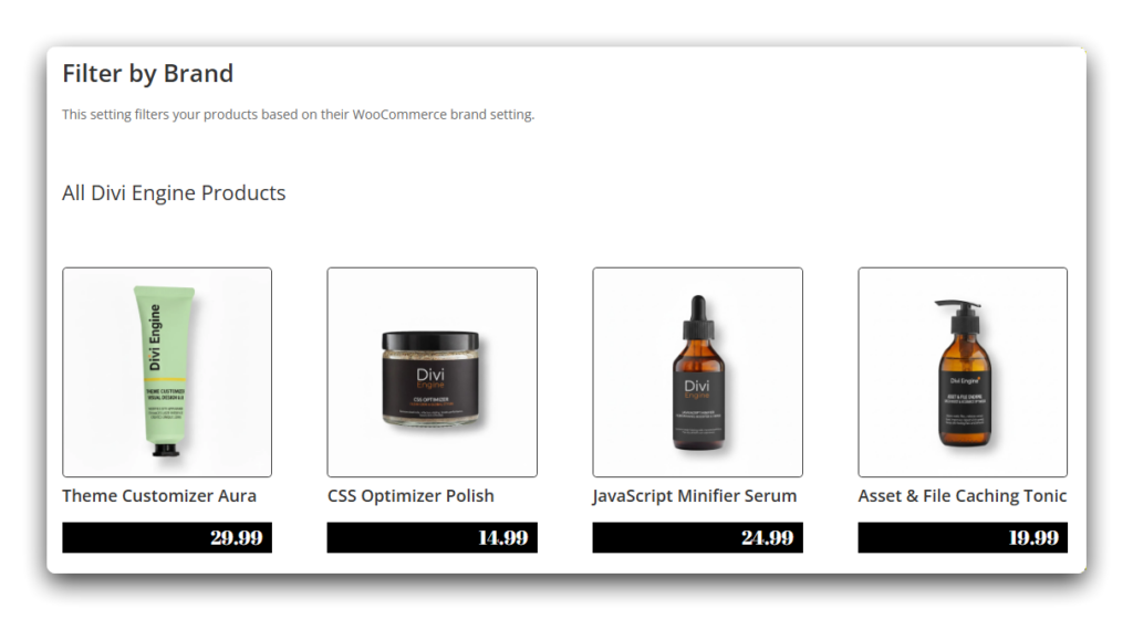 Filter WooCommerce products by brand.