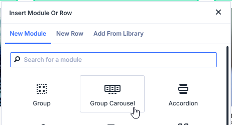 Add a group carousel module