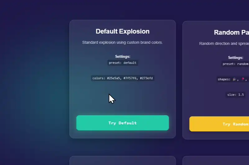 Divi 5 Confetti Button Demo