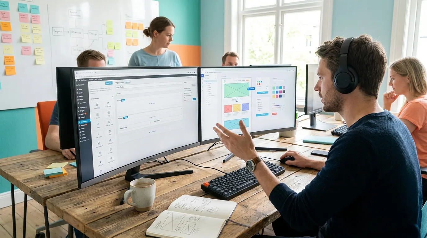 Divi website planning on a desktop screen
